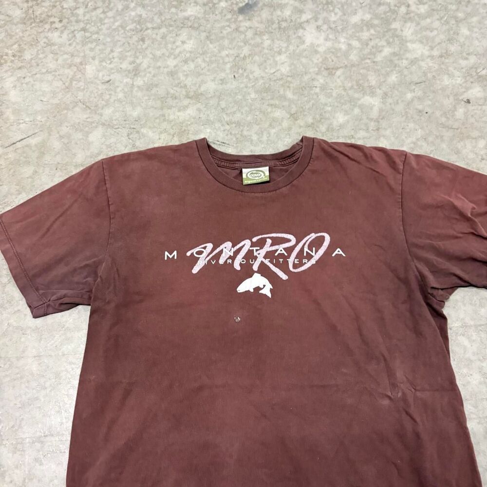 Montana Men's Brown and Burgundy T-shirt